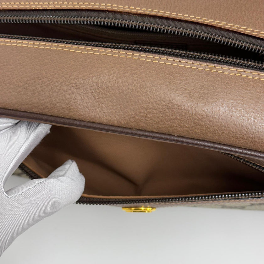 Gucci Ophidia Borsa pochette vintage in tela GG Supreme e pelle marrone