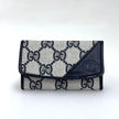 Gucci Portachiavi Vintage GG Monogram Blu con Custodia in Pelle
