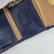Gucci Portachiavi Vintage GG Monogram Blu con Custodia in Pelle