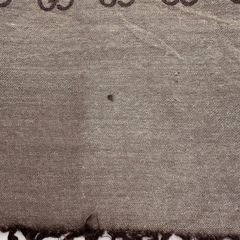 Gucci Sciarpa double face in lana e seta beige e marrone GG monogram