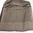 Gucci Sciarpa double face in lana e seta beige e marrone GG monogram
