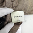 Gucci Sciarpa double face in lana e seta beige e marrone GG monogram