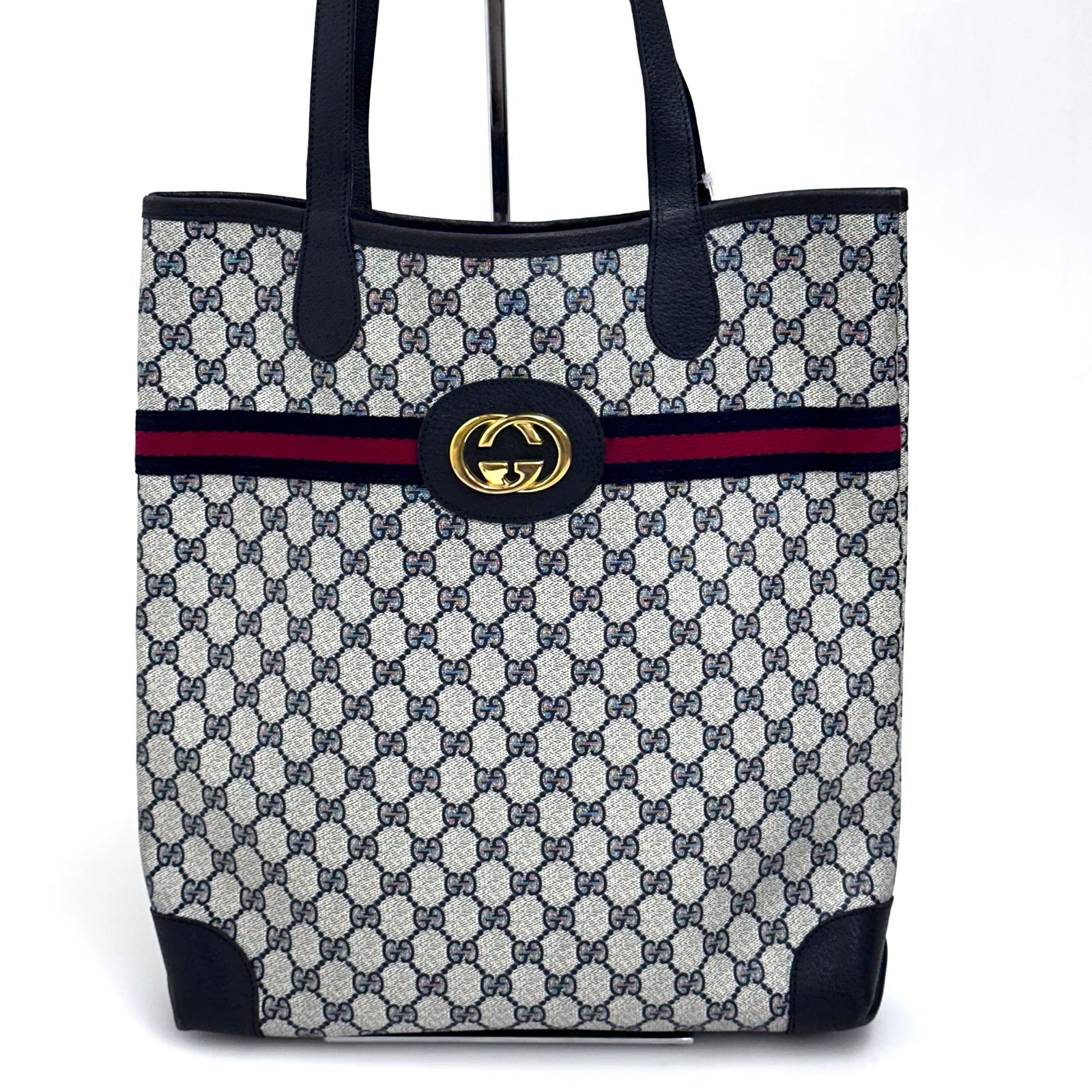 Gucci Shopper Tote Vintage in Tela GG Supreme Blu