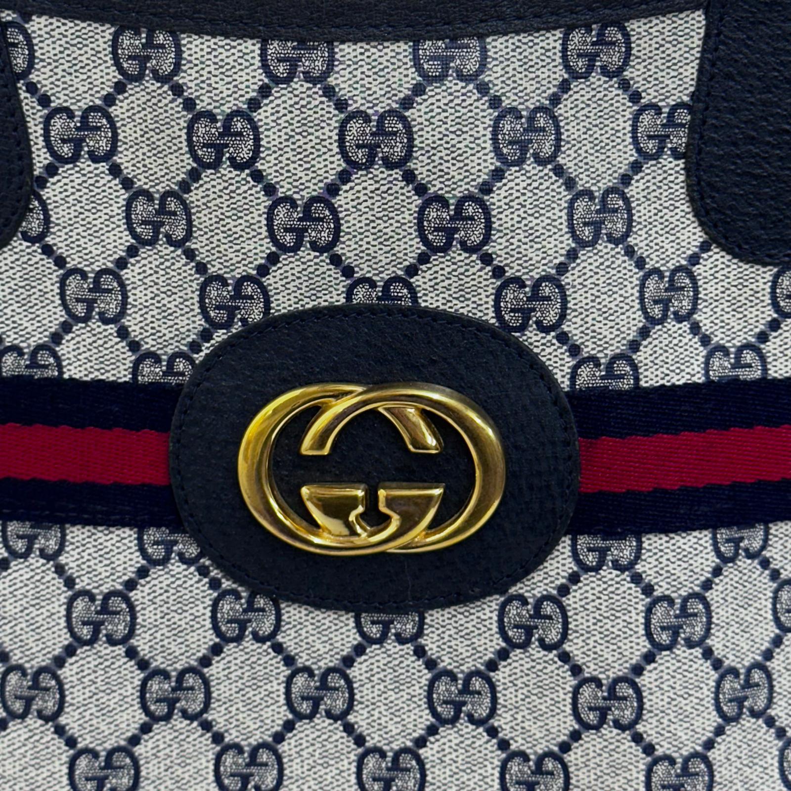 Gucci Shopper Tote Vintage in Tela GG Supreme Blu