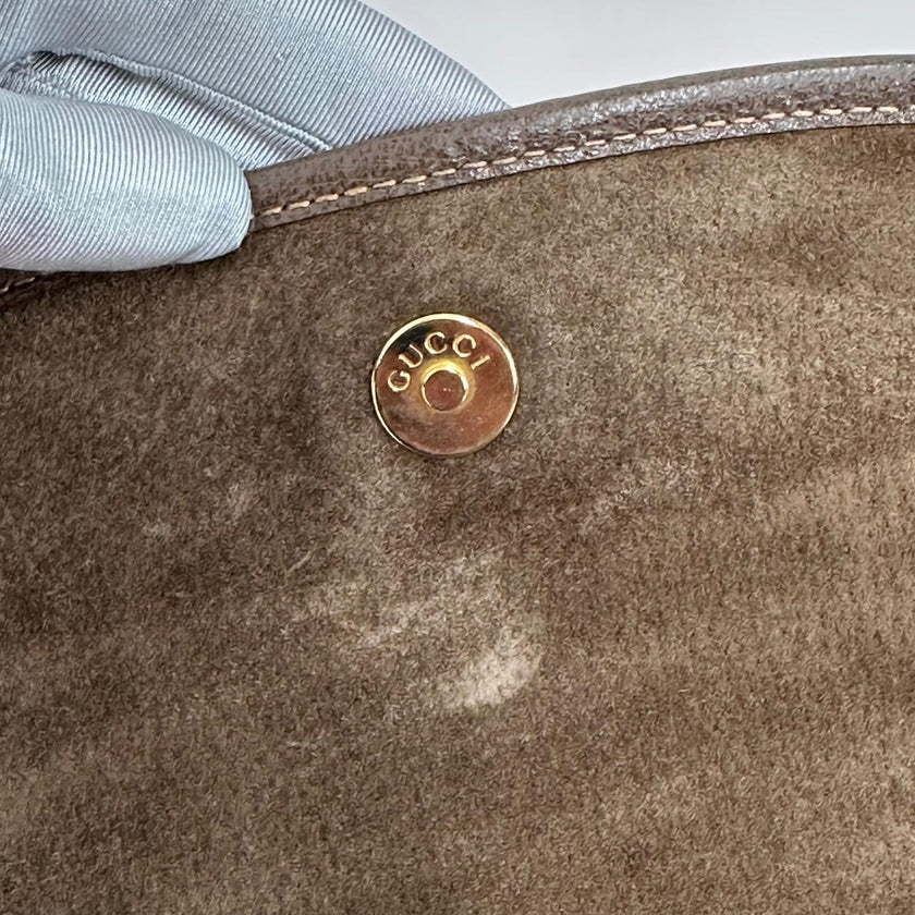 Gucci Zaino monospalla Horsebit in suede marrone e pelle
