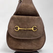 Gucci Zaino monospalla Horsebit in suede marrone e pelle