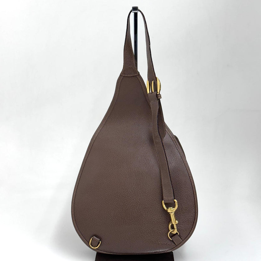 Gucci Zaino monospalla Horsebit in suede marrone e pelle
