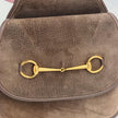 Gucci Zaino monospalla Horsebit in suede marrone e pelle
