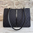 Gucci Borsa Jackie Tote Vintage a Spalla in Tessuto GG Nero e Pelle