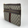 Gucci borsa Clutch GG Supreme con Web verde/rosso