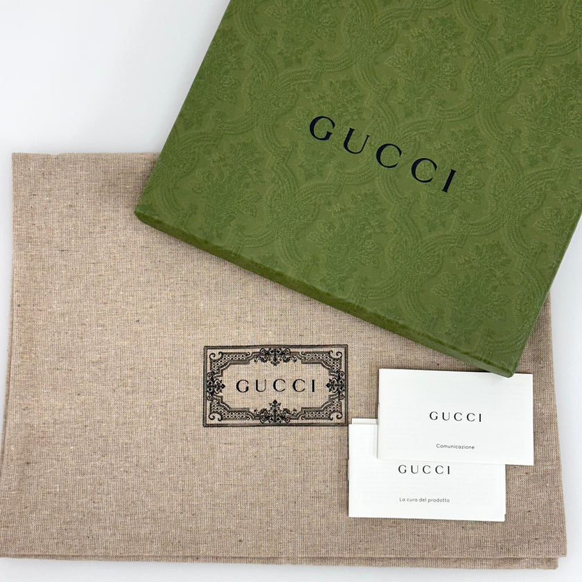 Gucci borsa Clutch GG Supreme con Web verde/rosso