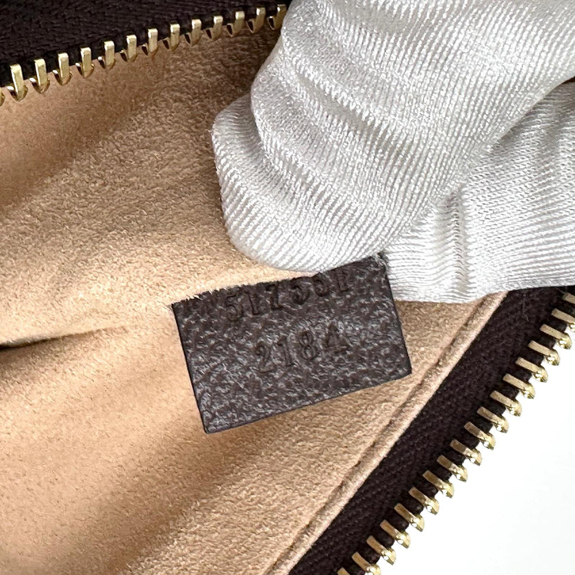 Gucci borsa Clutch GG Supreme con Web verde/rosso