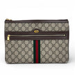 Gucci borsa Clutch GG Supreme con Web verde/rosso