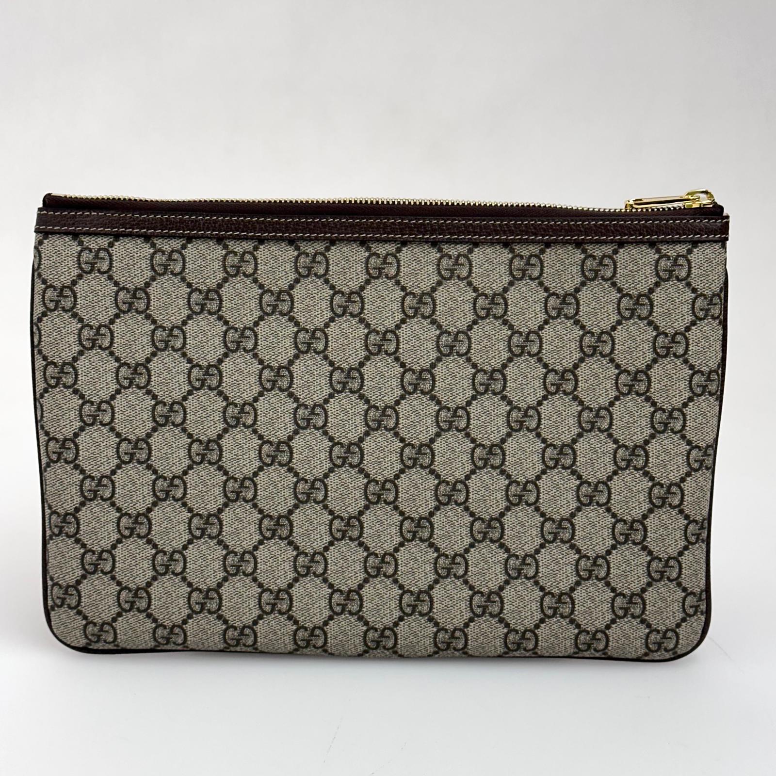 Gucci borsa Clutch GG Supreme con Web verde/rosso