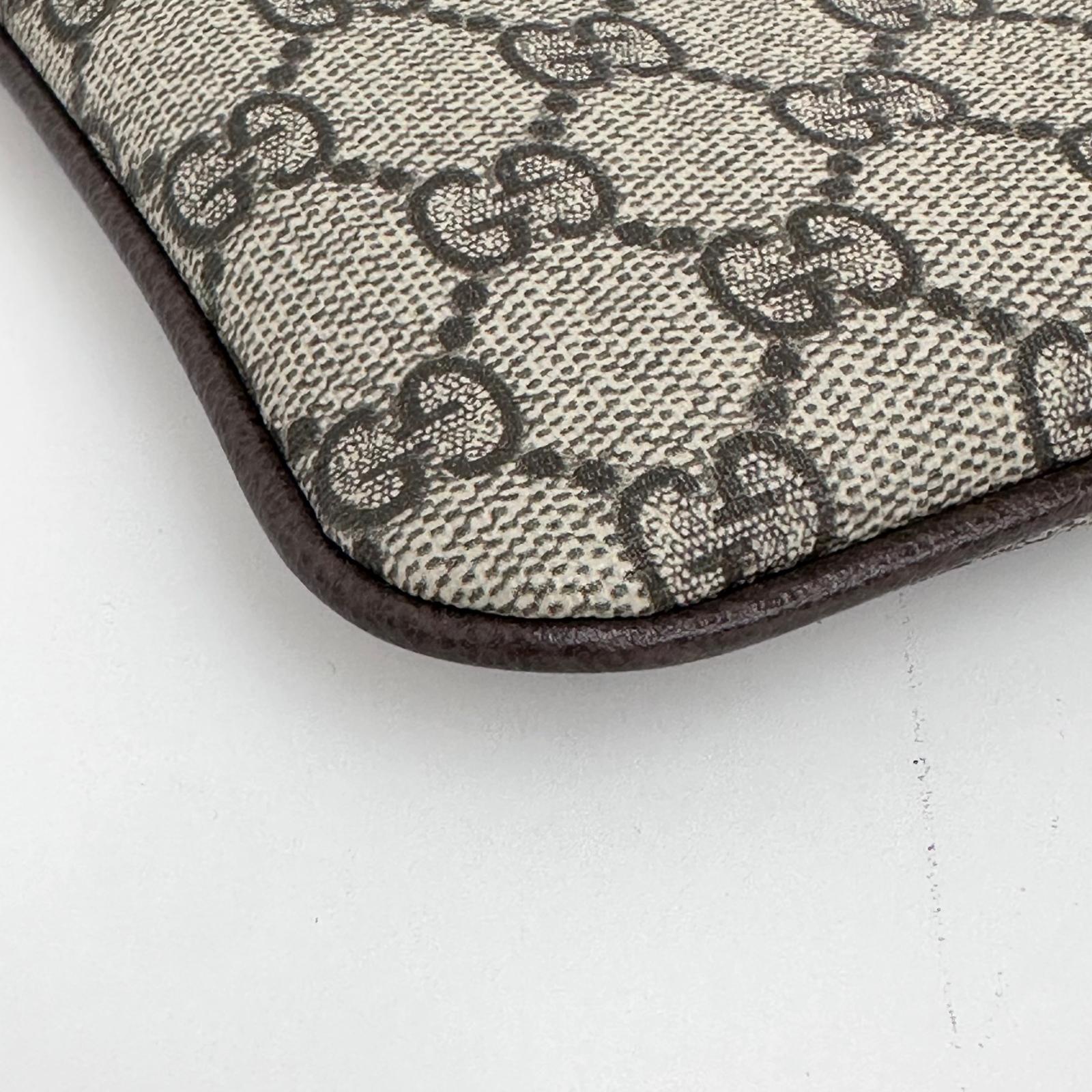 Gucci borsa Clutch GG Supreme con Web verde/rosso