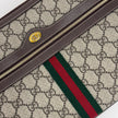 Gucci borsa Clutch GG Supreme con Web verde/rosso
