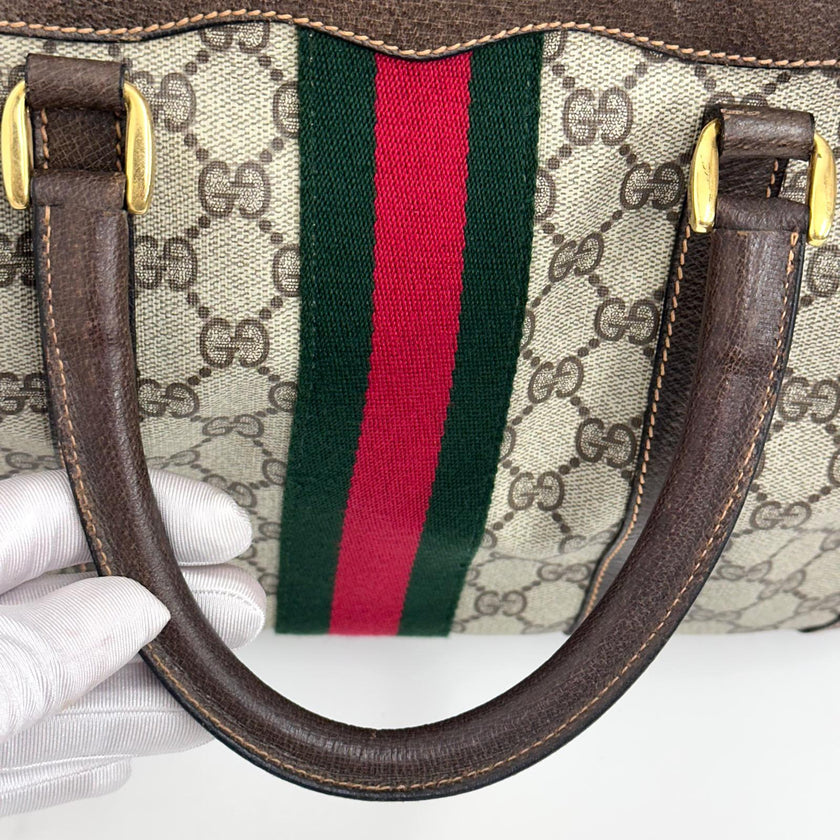 Gucci borsa a mano Boston GG Supreme Web vintage anni 80