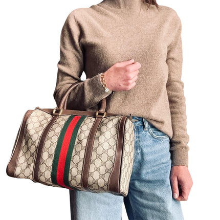 Gucci borsa a mano Boston GG Supreme Web vintage anni 80