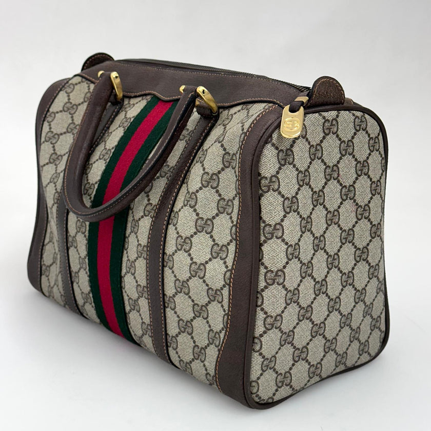 Gucci borsa a mano Boston GG Supreme Web vintage anni 80