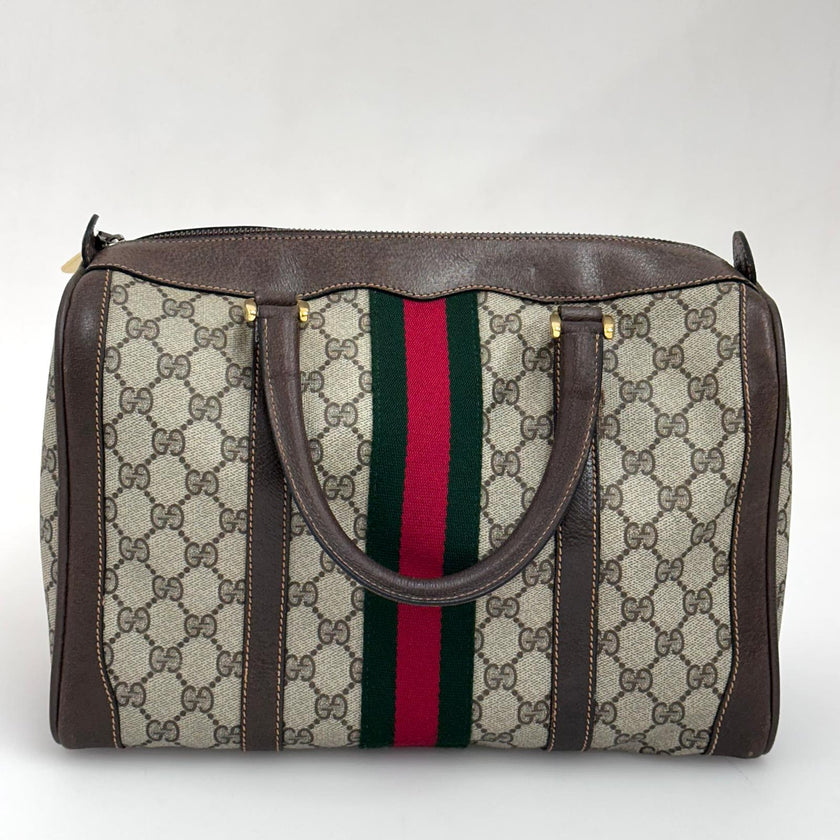 Gucci borsa a mano Boston GG Supreme Web vintage anni 80