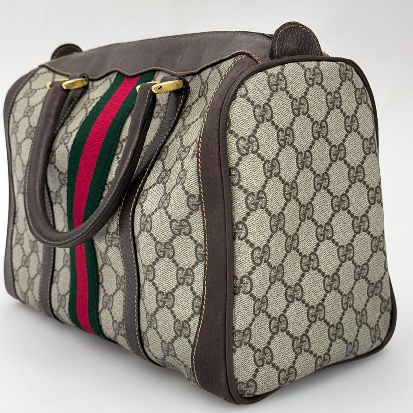 Gucci borsa a mano Boston GG Supreme Web vintage anni 80