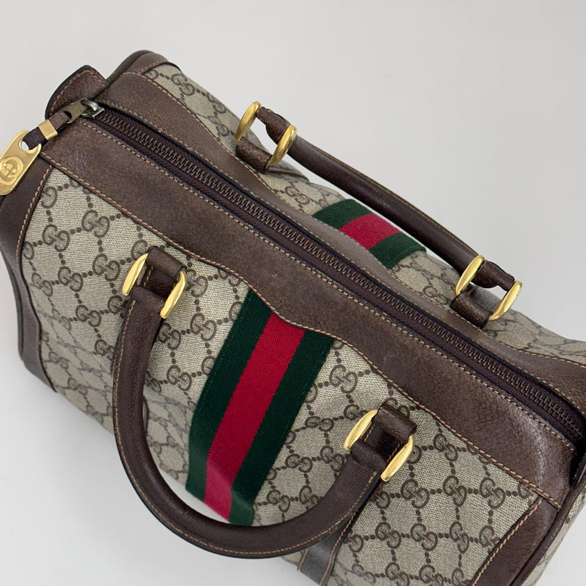 Gucci borsa a mano Boston GG Supreme Web vintage anni 80