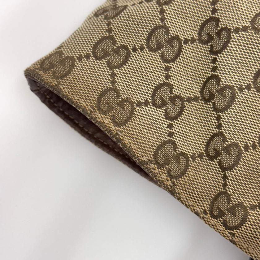Gucci borsa a spalla tote GG Canvas beige pelle cuoio Charm Interlocking G