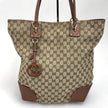 Gucci borsa a spalla tote GG Canvas beige pelle cuoio Charm Interlocking G