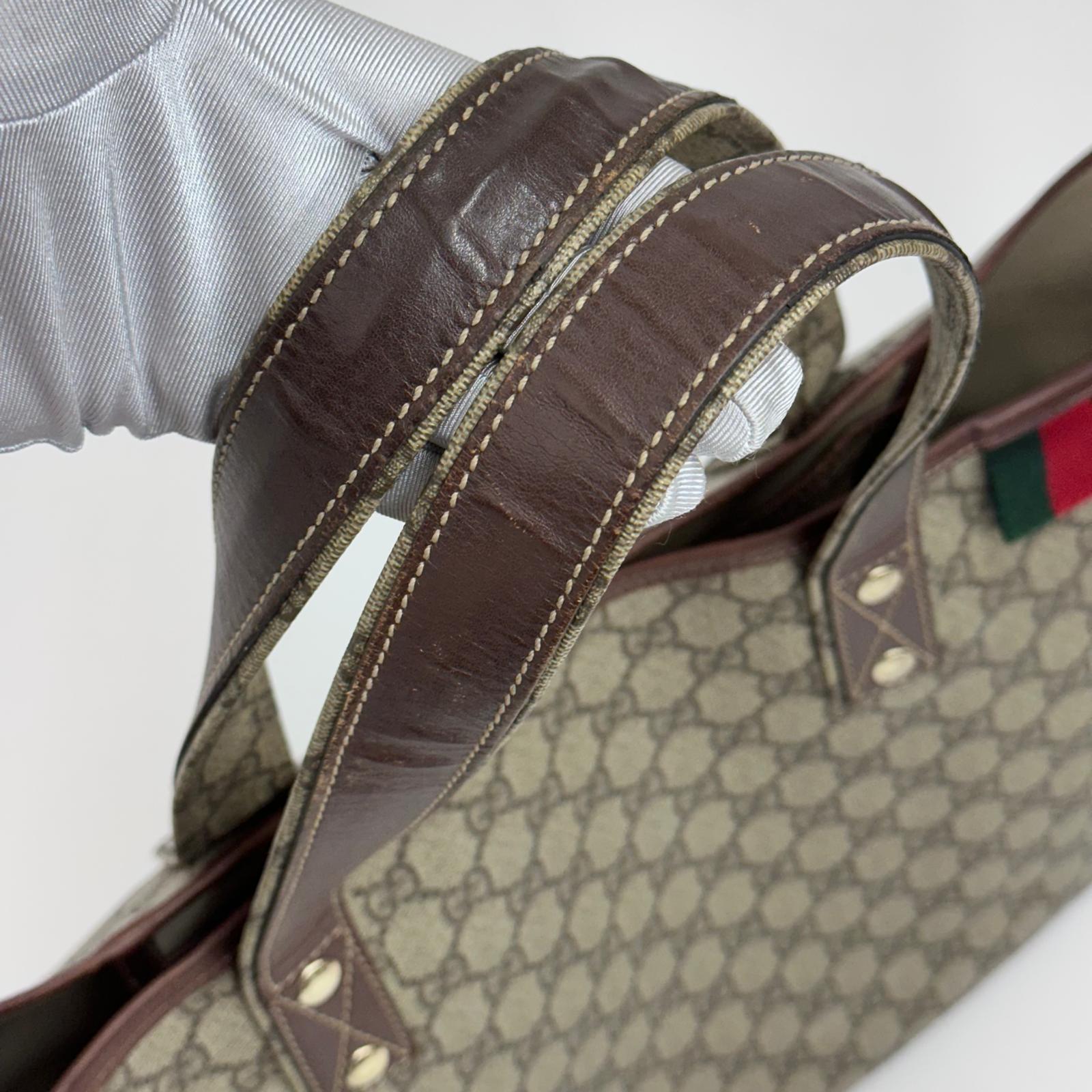 Gucci borsa shopping tote GG Supreme con Web stripe