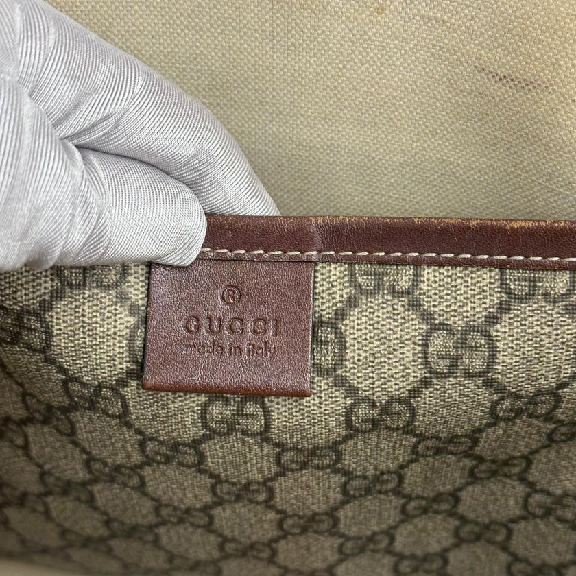Gucci borsa shopping tote GG Supreme con Web stripe