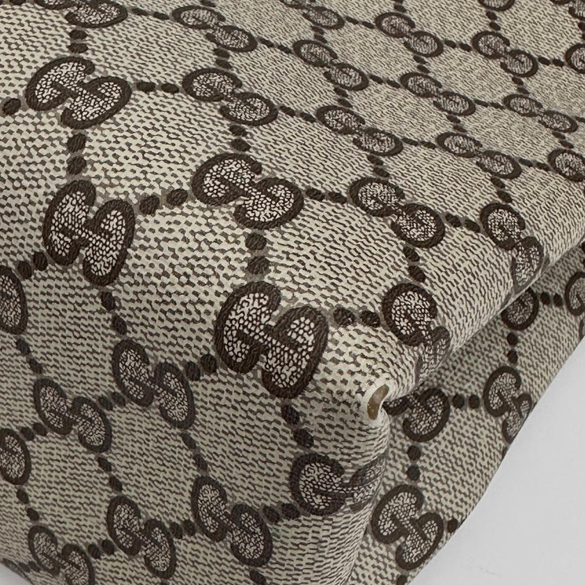 Gucci borsa tote a spalla vintage in tela GG Supreme con profili Web