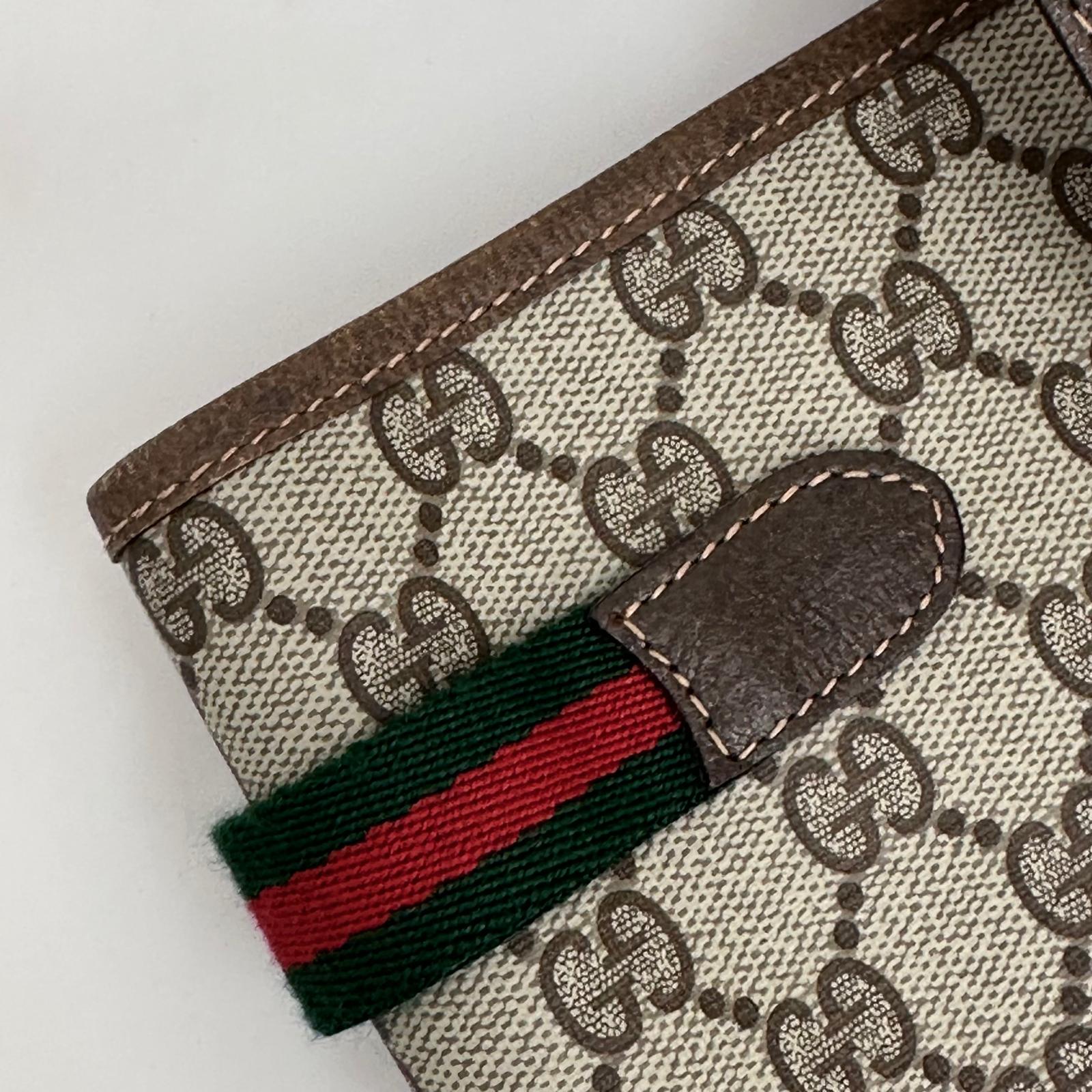 Gucci borsa tote a spalla vintage in tela GG Supreme con profili Web