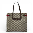 Gucci borsa tote a spalla vintage in tela GG Supreme con profili Web