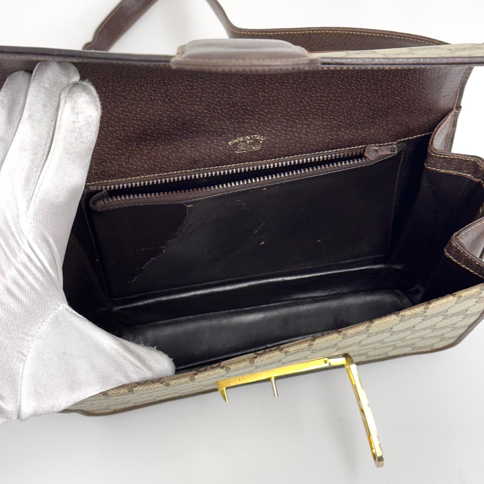 Gucci borsa vintage a spalla GG Supreme con chiusura Interlocking GG