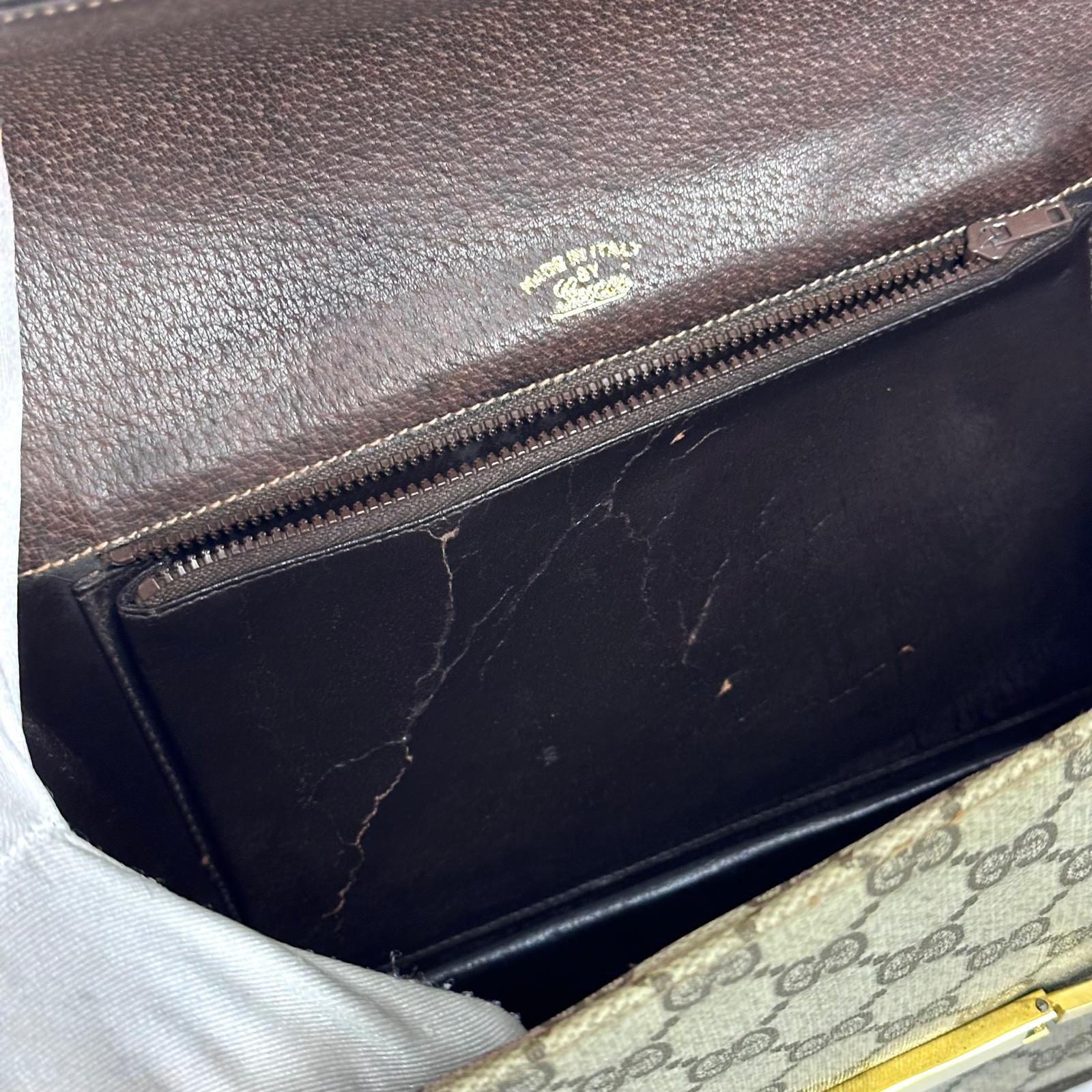 Gucci borsa vintage a spalla GG Supreme con chiusura Interlocking GG