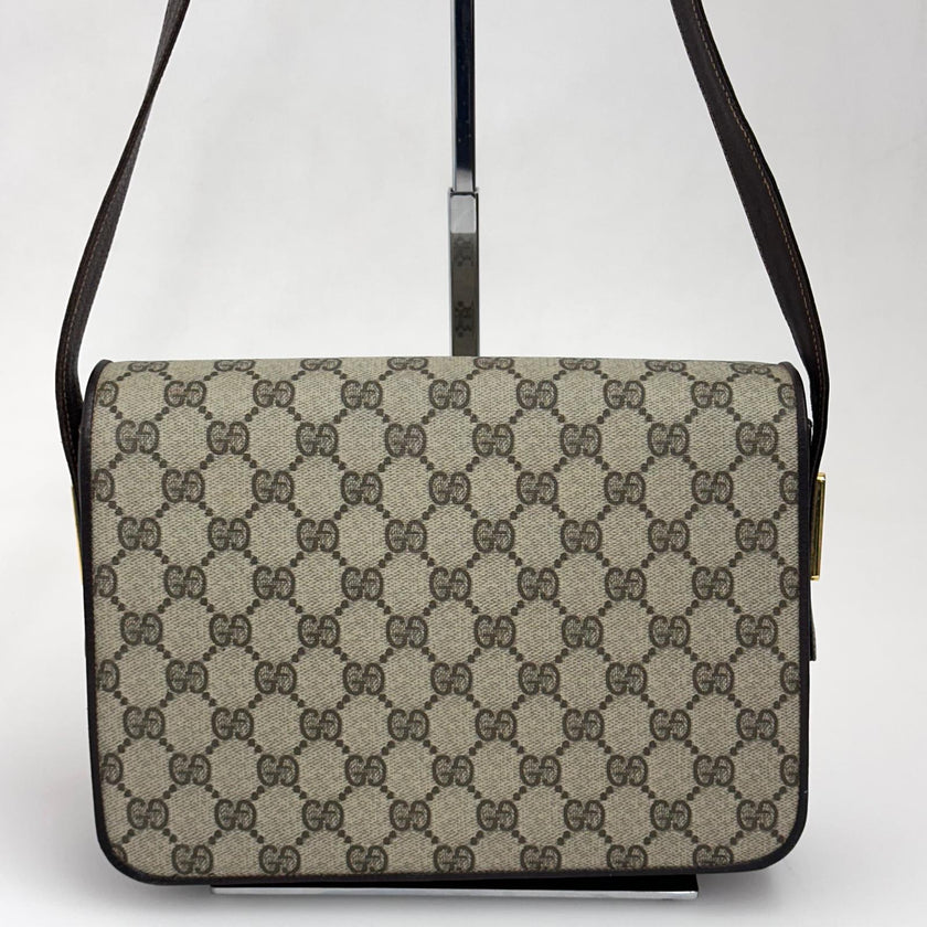 Gucci borsa vintage a spalla GG Supreme con chiusura Interlocking GG