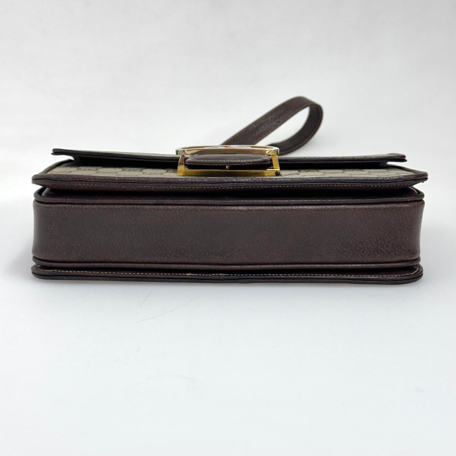 Gucci borsa vintage a spalla GG Supreme con chiusura Interlocking GG