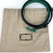 Gucci cintura in pelle nera con fibbia G verde – 112 cm