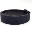 Gucci cintura in tela GG marrone con fibbia logo argento Mis. 80
