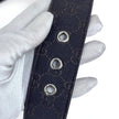 Gucci cintura in tela GG marrone con fibbia logo argento Mis. 80