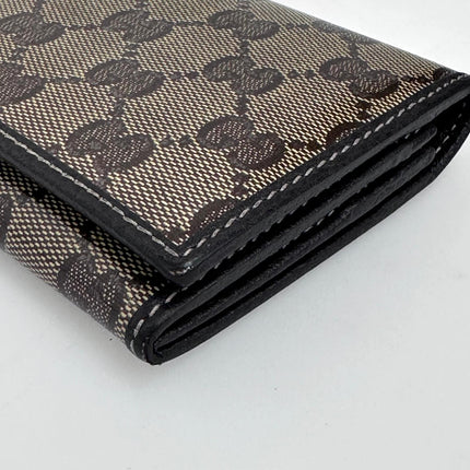Gucci portafoglio donna Crystal in tela GG Supreme e pelle marrone