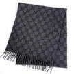 Gucci sciarpa in cachemire GG grigio antracite con frange
