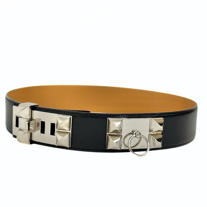 Hermès cintura Collier de Chien in pelle nera