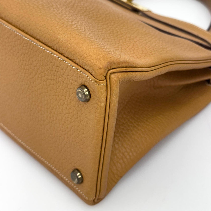 Hermès Borsa Kelly 32 Retournée Ardennes Gold hardware oro 1985: ○O