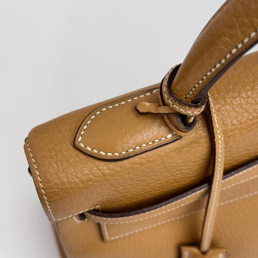 Hermès Borsa Kelly 32 Retournée Ardennes Gold hardware oro 1985: ○O