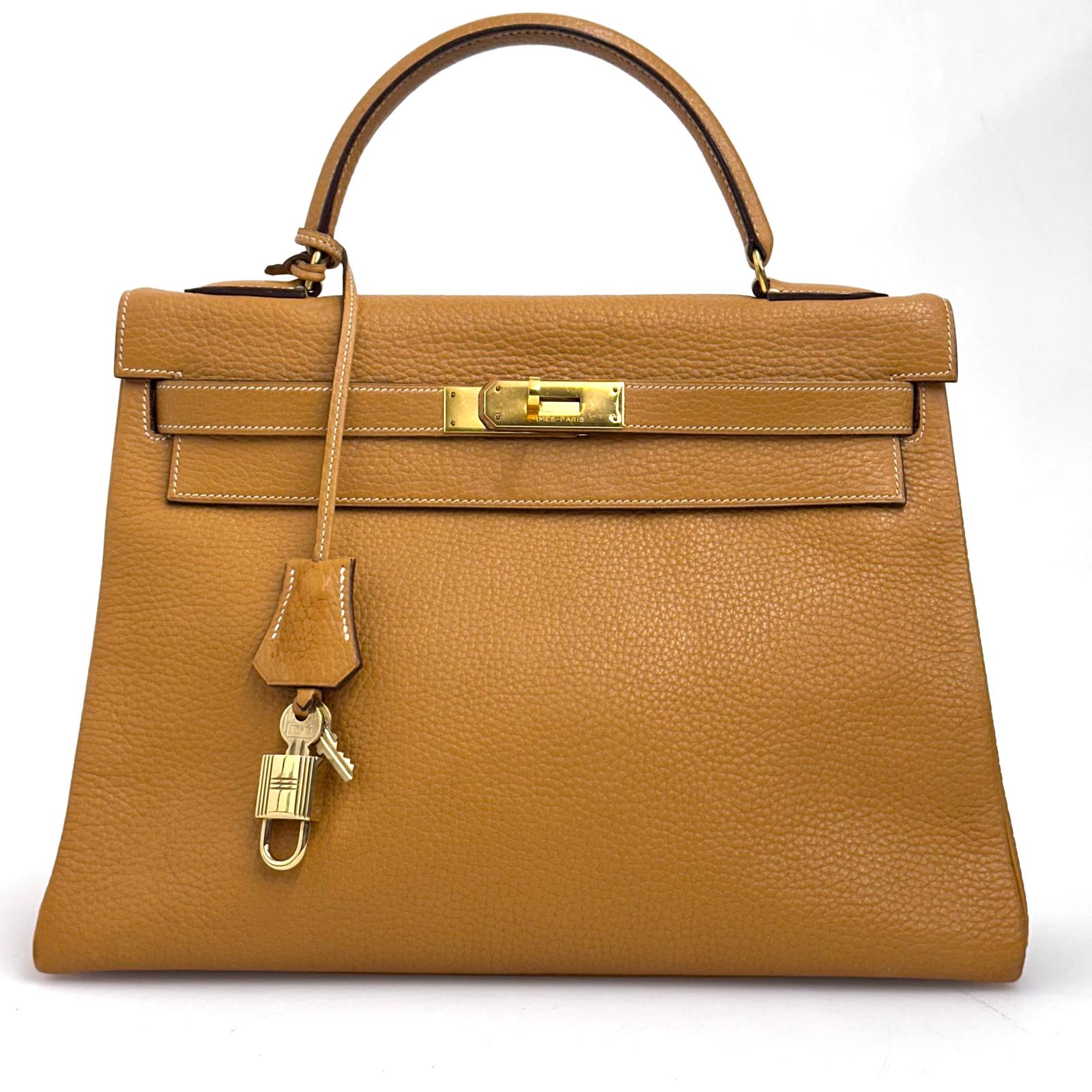 Hermès Borsa Kelly 32 Retournée Ardennes Gold hardware oro 1985: ○O