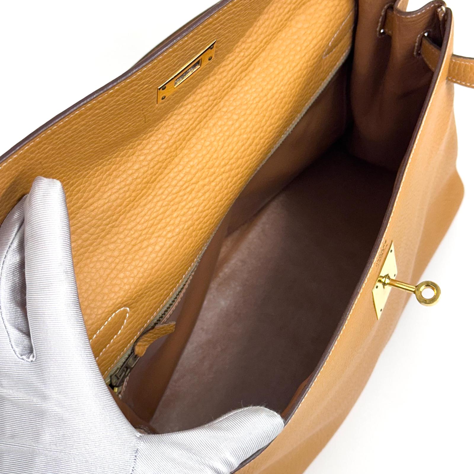 Hermès Borsa Kelly 32 Retournée Ardennes Gold hardware oro 1985: ○O