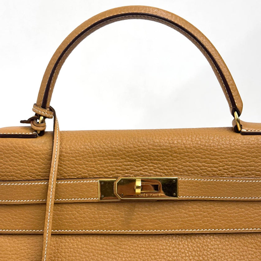 Hermès Borsa Kelly 32 Retournée Ardennes Gold hardware oro 1985: ○O