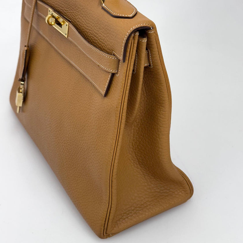 Hermès Borsa Kelly 32 Retournée Ardennes Gold hardware oro 1985: ○O