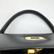 Hermès Borsa Kelly 32 a mano Box Calf nera hardware oro Sellier 1994 ○X